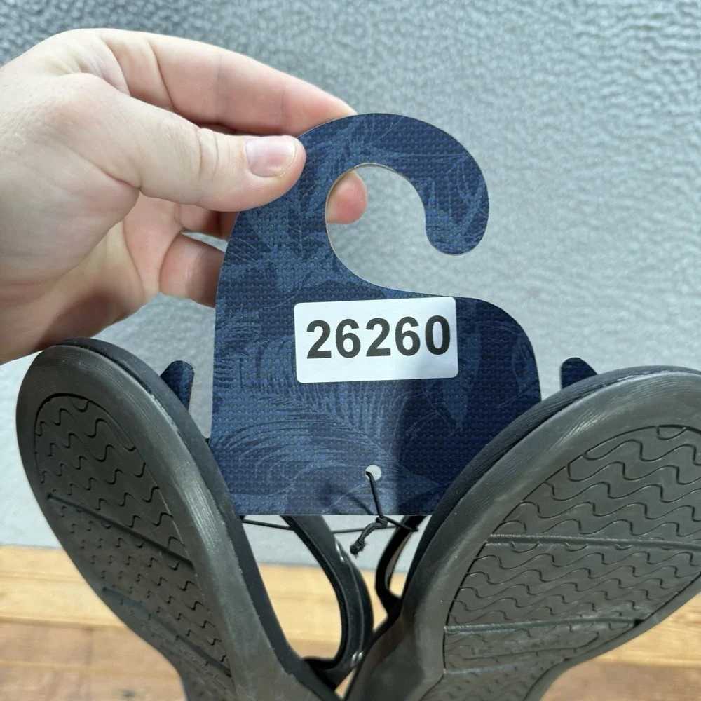 Tommy Bahama Sandals Mens 10 Black TBF Coast Flip Flops Beach Summer Casual NEW
